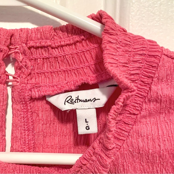 REITMANS Pink Textured Long Sleeved Top - Picture 4 of 5